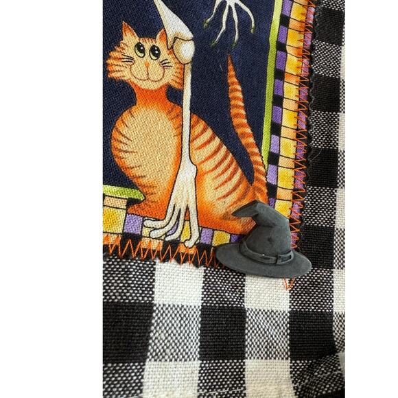 Wimpole Street‎ Creations Halloween Skeleton Witch Plaid Gingham Tea Dish Towel - Picture 5 of 7